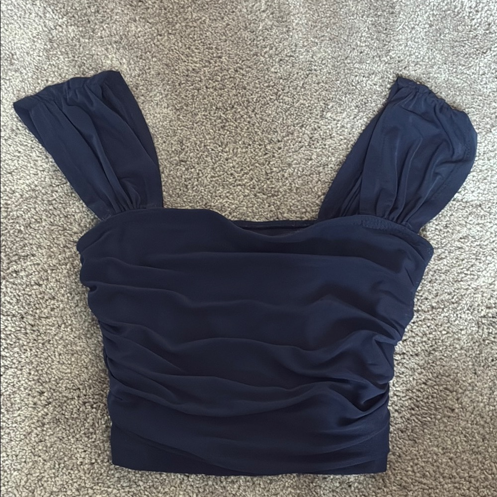 Elegant Navy Blue Women's Top